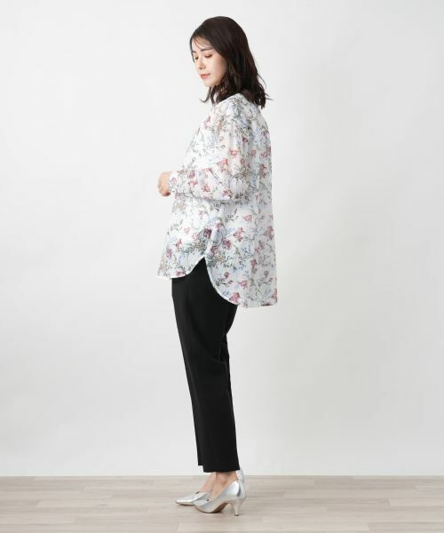 Leilian / レリアン シャツ・ブラウス | フラワー柄バンドカラーブラウス | 詳細5