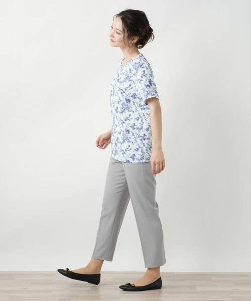 Leilian / レリアン カットソー | フラワー柄クルーネックカットソー | 詳細5