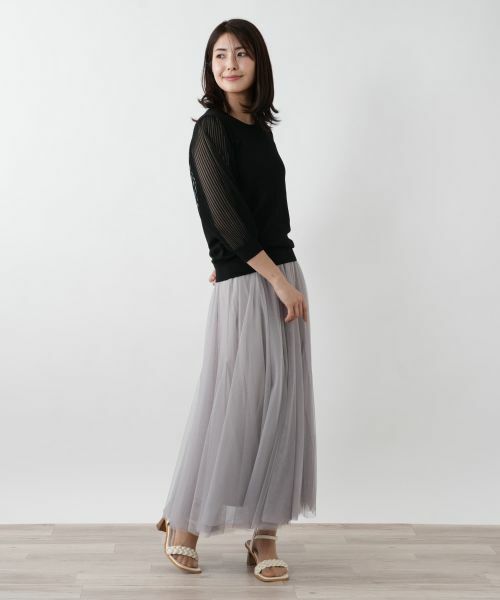 Leilian / レリアン ニット・セーター | 【店舗人気】シアープリーツ切替ニット | 詳細1