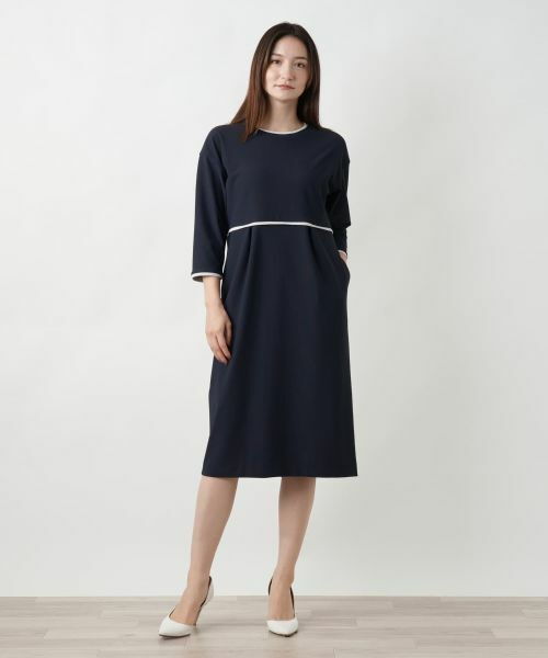 Leilian / レリアン ドレス | ライン配色ワンピ−ス | 詳細1