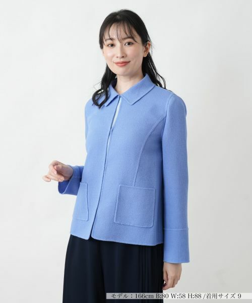 Leilian/レリアン ジップアップジャケット コバルトブルー 9(M)