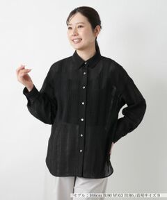 Leilian / レリアン シャツ・ブラウス | 透かしストライプブラウス