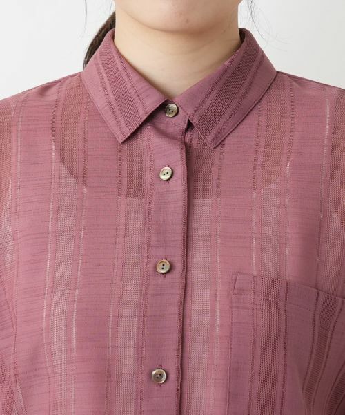 Leilian / レリアン シャツ・ブラウス | 透かしストライプブラウス | 詳細10