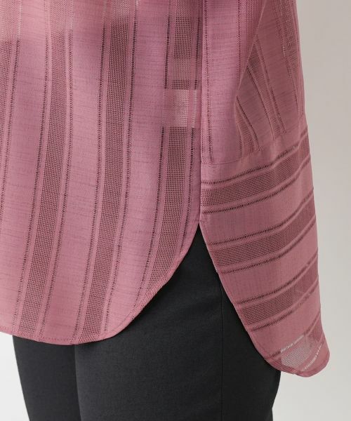 Leilian / レリアン シャツ・ブラウス | 透かしストライプブラウス | 詳細14