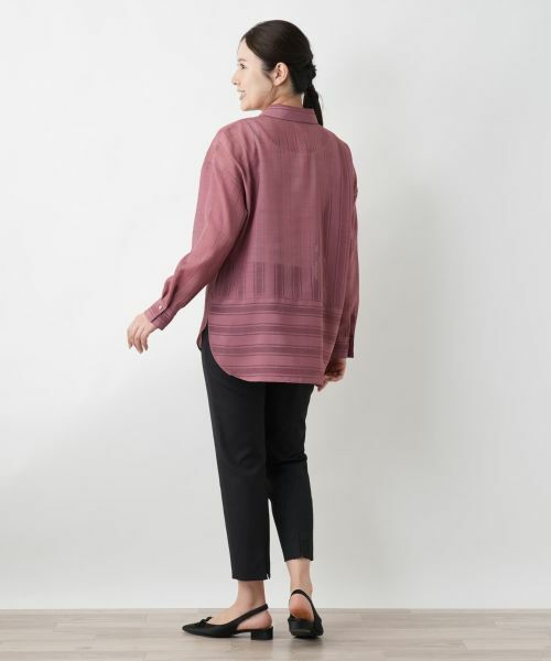 Leilian / レリアン シャツ・ブラウス | 透かしストライプブラウス | 詳細6