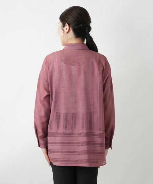 Leilian / レリアン シャツ・ブラウス | 透かしストライプブラウス | 詳細9