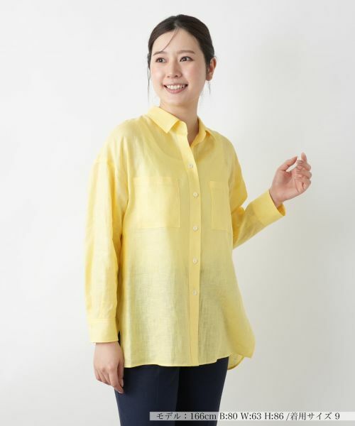 Leilian / レリアン シャツ・ブラウス | 麻ブラウス(イエロー)