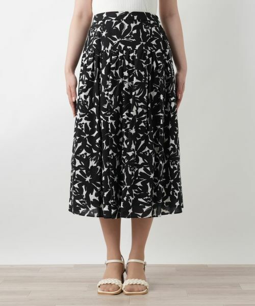 Leilian / レリアン ミニ・ひざ丈スカート | プリントフレアスカート | 詳細4