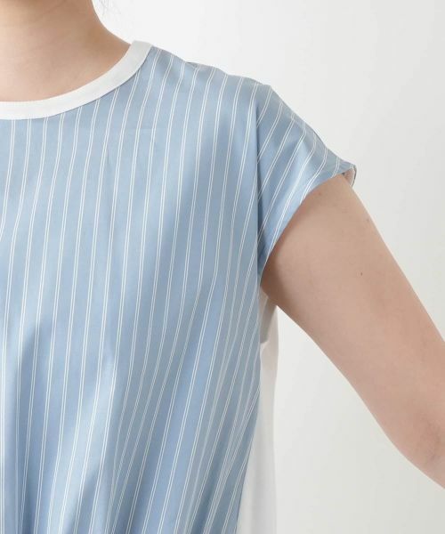 Leilian / レリアン カットソー | ストライプ切替カットソー | 詳細12