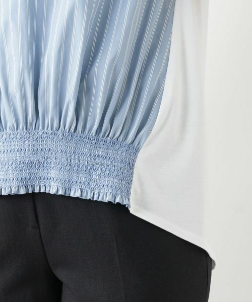 Leilian / レリアン カットソー | ストライプ切替カットソー | 詳細13