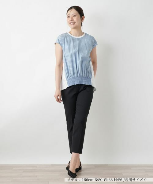 Leilian / レリアン カットソー | ストライプ切替カットソー | 詳細4