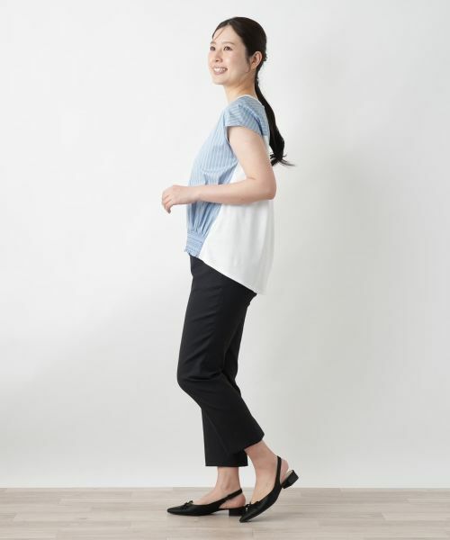Leilian / レリアン カットソー | ストライプ切替カットソー | 詳細5