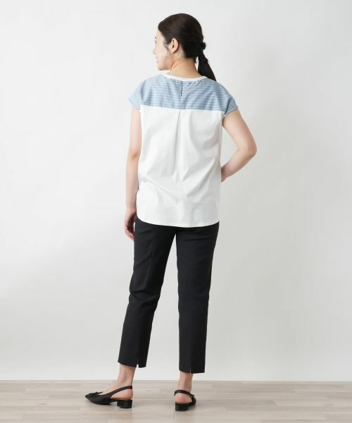 Leilian / レリアン カットソー | ストライプ切替カットソー | 詳細6