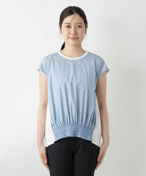 Leilian / レリアン カットソー | ストライプ切替カットソー | 詳細7