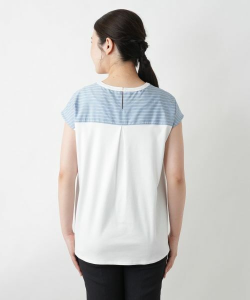 Leilian / レリアン カットソー | ストライプ切替カットソー | 詳細9