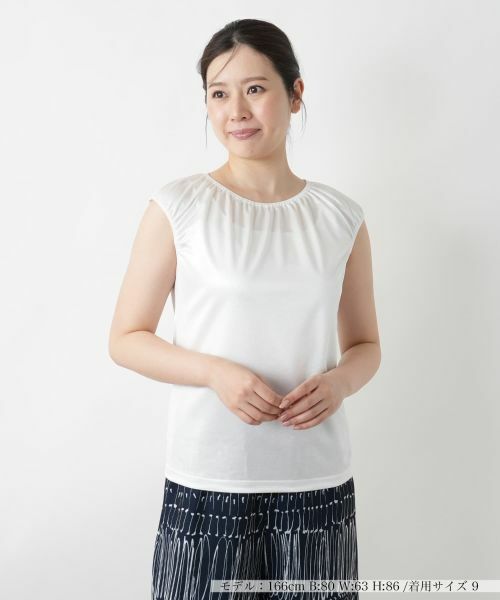 Leilian/レリアン キャップスリーブトップス【Leilian WHITE LABEL】 アイボリー 13(XL) Leilian/レリアン キャップスリーブトップス【Leilian WHITE LABEL】 アイボリー 13(XL)