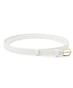 Leilian / レリアン ベルト・サスペンダー | 編み込み切替ナローベルト