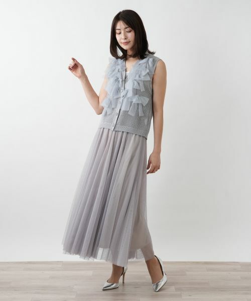 Leilian / レリアン テーラードジャケット | 【店舗人気】チュールリボンニットベスト | 詳細1