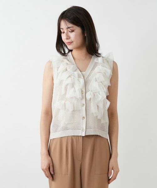 Leilian / レリアン テーラードジャケット | 【店舗人気】チュールリボンニットベスト | 詳細10