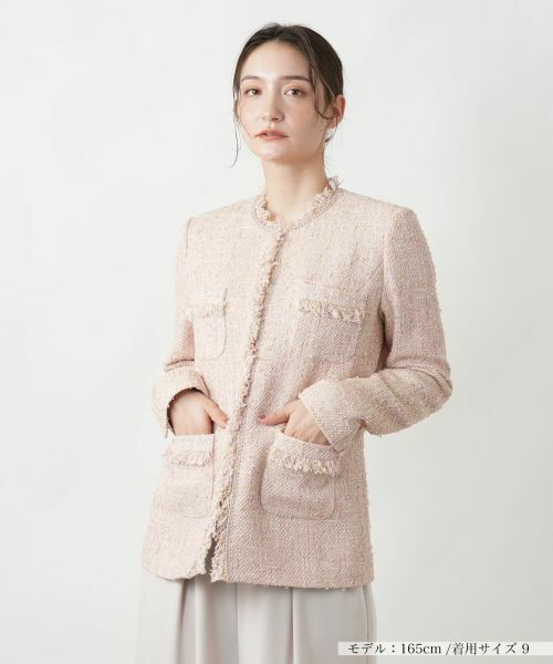 Leilian / レリアン テーラードジャケット | 【店舗人気】フリンジジャケット(ベージュ)