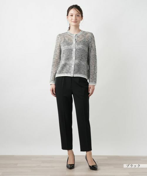 Leilian / レリアン カーディガン・ボレロ | ラメクルーネックカーディガン | 詳細1
