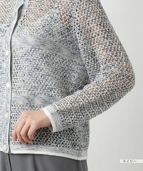 Leilian / レリアン カーディガン・ボレロ | ラメクルーネックカーディガン | 詳細12