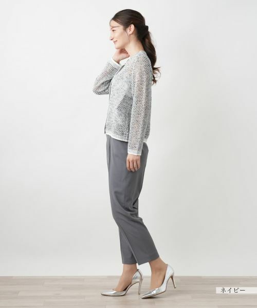 Leilian / レリアン カーディガン・ボレロ | ラメクルーネックカーディガン | 詳細5