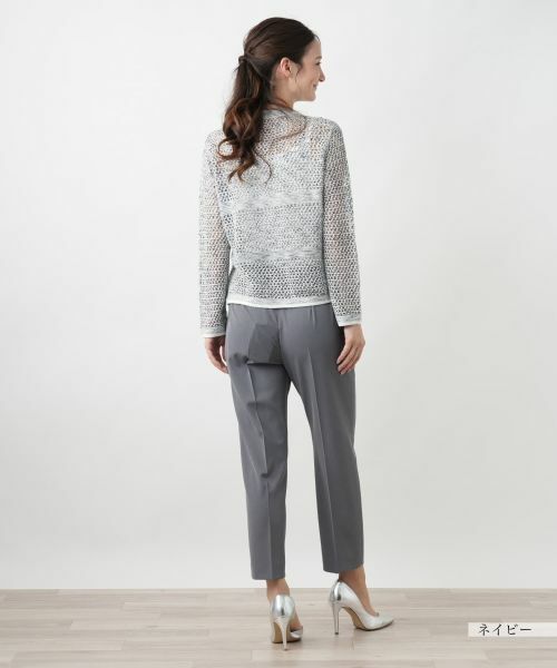 Leilian / レリアン カーディガン・ボレロ | ラメクルーネックカーディガン | 詳細6