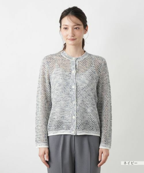 Leilian / レリアン カーディガン・ボレロ | ラメクルーネックカーディガン | 詳細7