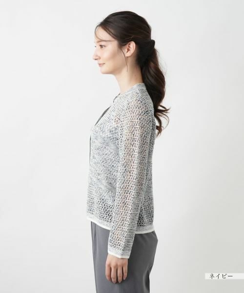 Leilian / レリアン カーディガン・ボレロ | ラメクルーネックカーディガン | 詳細8