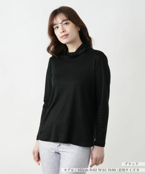 Leilian/レリアン ハイネックカットソー【Leilian WHITE LABEL】 ブラック 11(L)