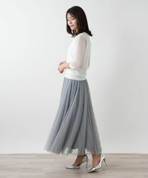 Leilian / レリアン ミニ・ひざ丈スカート | 【店舗人気】メッシュフレアスカート | 詳細2