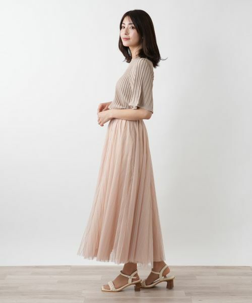 Leilian / レリアン ミニ・ひざ丈スカート | 【店舗人気】メッシュフレアスカート | 詳細5