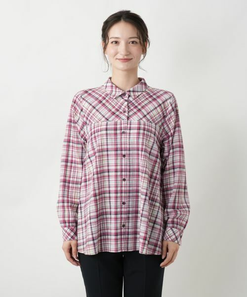 Leilian / レリアン シャツ・ブラウス | チェックブラウス【MUSE BY ROCHAS Premiere】 | 詳細7