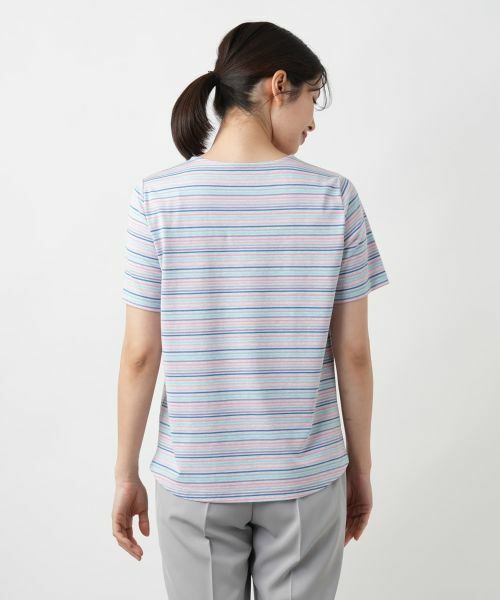 Leilian / レリアン カットソー | マルチボーダーカットソー【MUSE BY ROCHAS Premiere】 | 詳細6