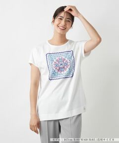 セール】 ストライプ切替カットソー【Leilian WHITE LABEL