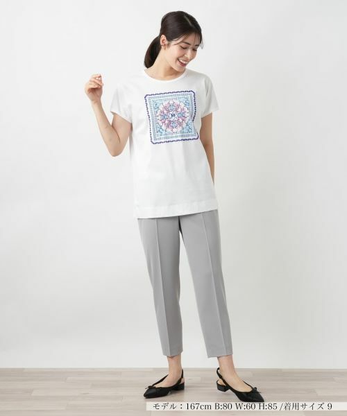 Leilian / レリアン カットソー | ビーズ刺繍Tシャツ【MUSE BY ROCHAS Premiere】 | 詳細1