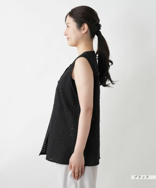 Leilian / レリアン テーラードジャケット | レースベスト【Leilian WHITE LABEL】 | 詳細8