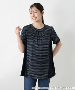 Leilian / レリアン シャツ・ブラウス | ボーダー切替ブラウス【Leilian WHITE LABEL】