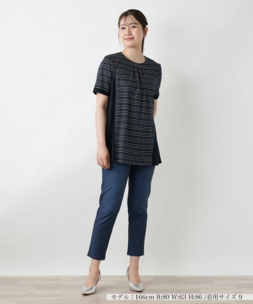 Leilian / レリアン シャツ・ブラウス | ボーダー切替ブラウス【Leilian WHITE LABEL】 | 詳細1