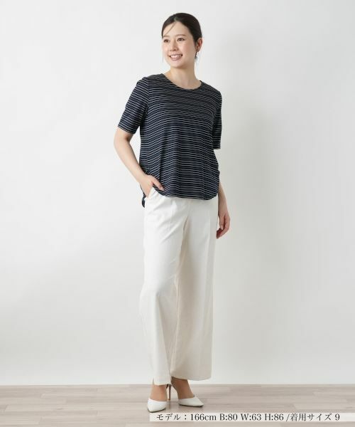 Leilian / レリアン Tシャツ | ボーダーTシャツ【Leilian WHITE LABEL】 | 詳細1