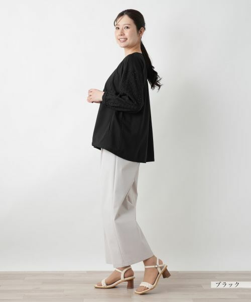 Leilian / レリアン テーラードジャケット | レース切替ノーカラージャケット【Leilian WHITE LABEL】 | 詳細2