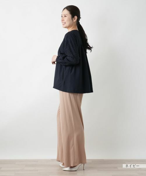 Leilian / レリアン テーラードジャケット | レース切替ノーカラージャケット【Leilian WHITE LABEL】 | 詳細5