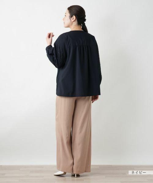 Leilian / レリアン テーラードジャケット | レース切替ノーカラージャケット【Leilian WHITE LABEL】 | 詳細6