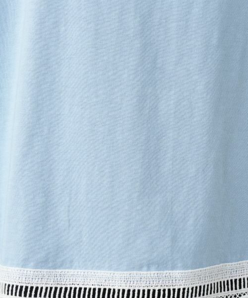 Leilian / レリアン Tシャツ | カットワークレースTシャツ-BLUBIANCO | 詳細11