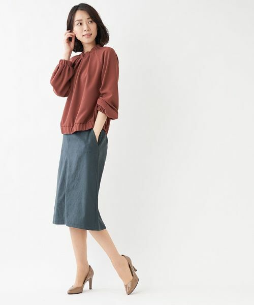 Leilian / レリアン ミニ・ひざ丈スカート | 十字ステッチタイトスカート | 詳細2