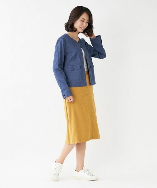 Leilian / レリアン ミニ・ひざ丈スカート | 十字ステッチタイトスカート | 詳細5