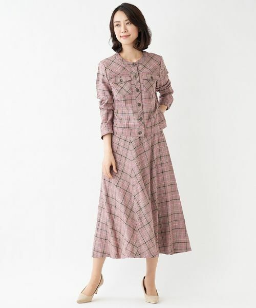 Leilian / レリアン テーラードジャケット | 【特別提供品】チェック柄ノーカラージャケット | 詳細6