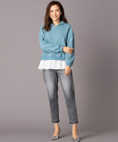 Leilian / レリアン カットソー | レイヤードパーカ | 詳細1