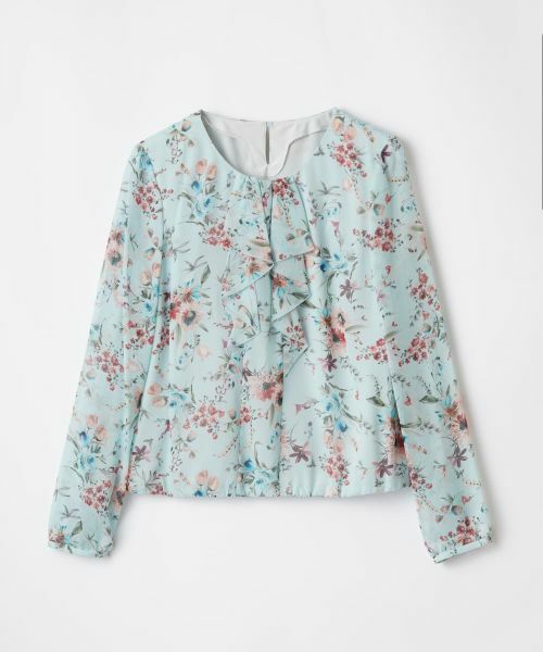 Leilian / レリアン シャツ・ブラウス | 花柄ブラウス(ミントグリーン)